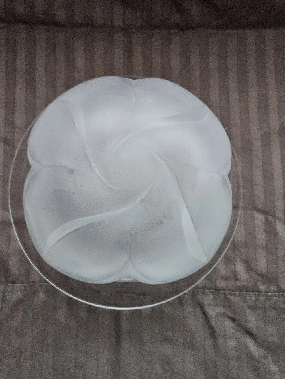 Vintage J.D. Durand Florence Crystal Clear 9” Serving Bowl Satin Petal Pattern